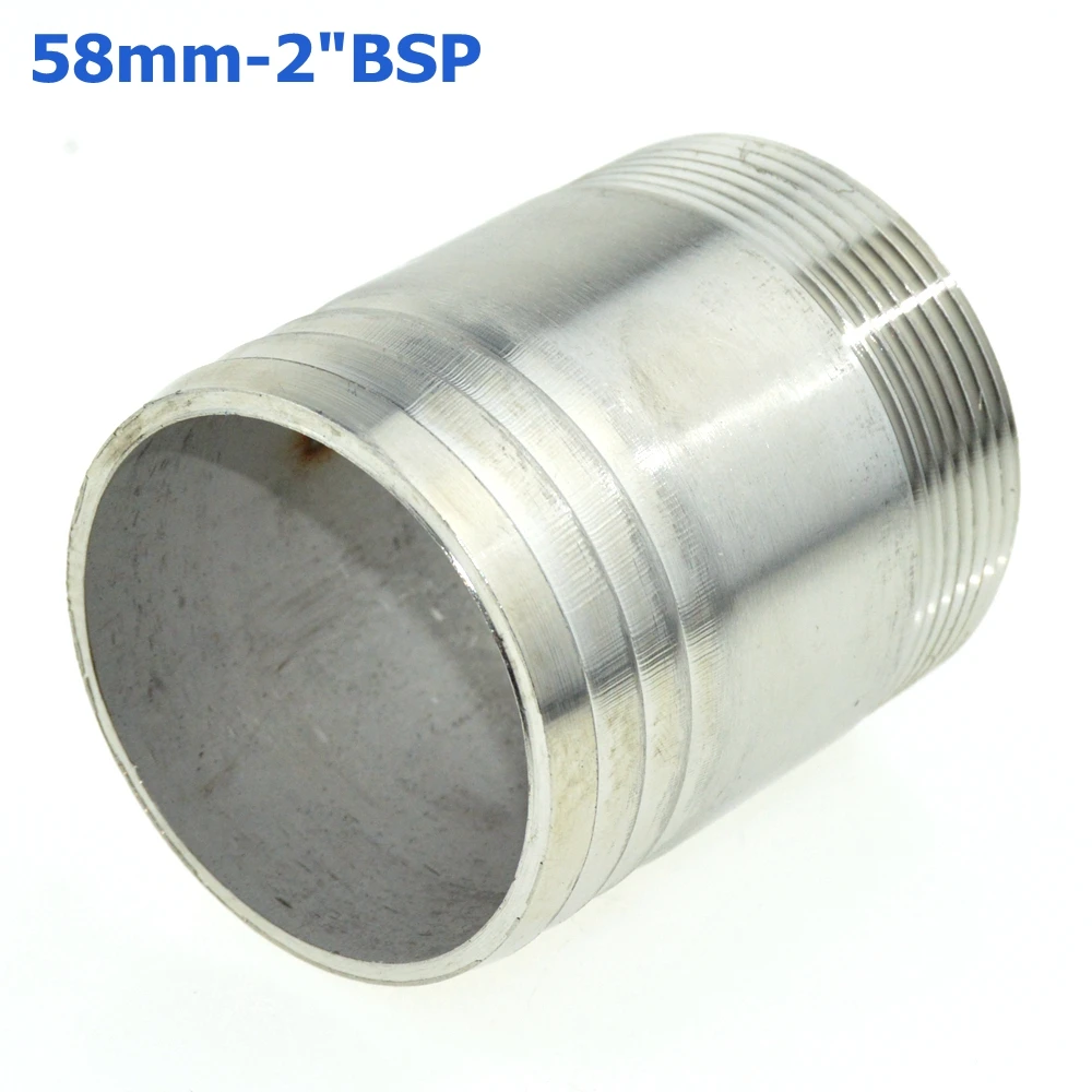 2PCS 58mm Hose Barb Tail To 2" Inch BSP Male Thread Connector Joint Pipe Fitting SS 304 Stainless Steel Coupler Adapter
2PCS 58mm Hose Barb Tail To 2" Inch BSP Male Thread Connector Joint Pipe Fitting SS 304 Stainless Steel Coupler Adapter