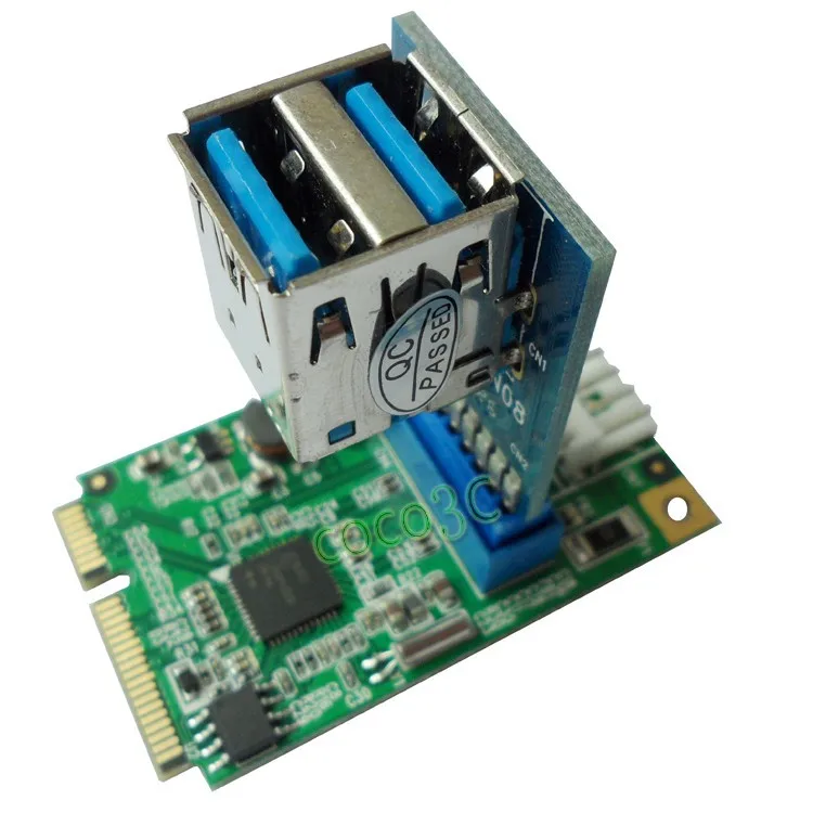 Мини PCI express Mini-pcie на 2 USB 3 0 порта адаптер + 19Pin USB3.0 заголовок спилтера кабель |