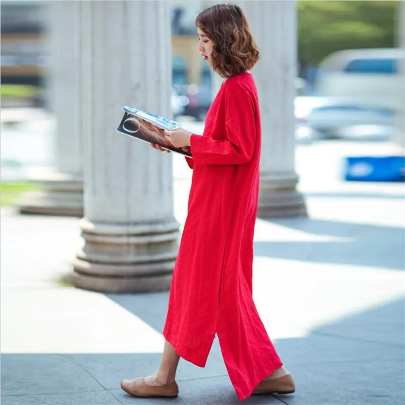 2022 Women Spring Summer Vestido Full Sleeves Thin Cotton And Linen Dress Preppy Style Loose Solid Straight Dress
2022 Women Spring Summer Vestido Full Sleeves Thin Cotton And Linen Dress Preppy Style Loose Solid Straight Dress