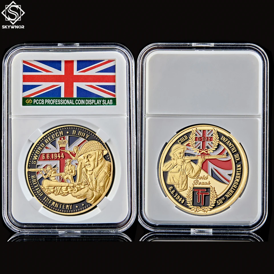 WWII British Infantry D-DAY 50th Northumbrian Infantry Gold Beach Military Challenge Coin W/ Capsule Holder
WWII British Infantry D-DAY 50th Northumbrian Infantry Gold Beach Military Challenge Coin W/ Capsule Holder