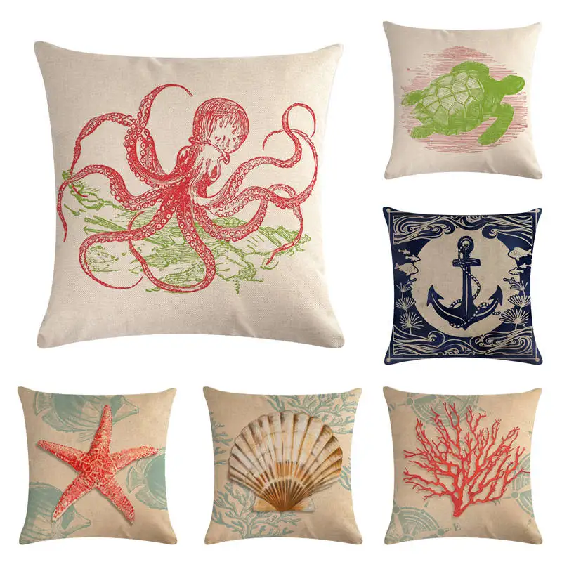 Sea Turtle Seahorse Nautical Mermaid Pattern Cotton Linen Throw Pillow Cushion Cover Car Home Decoration Decorative Pillowcase
Sea Turtle Seahorse Nautical Mermaid Pattern Cotton Linen Throw Pillow Cushion Cover Car Home Decoration Decorative Pillowcase