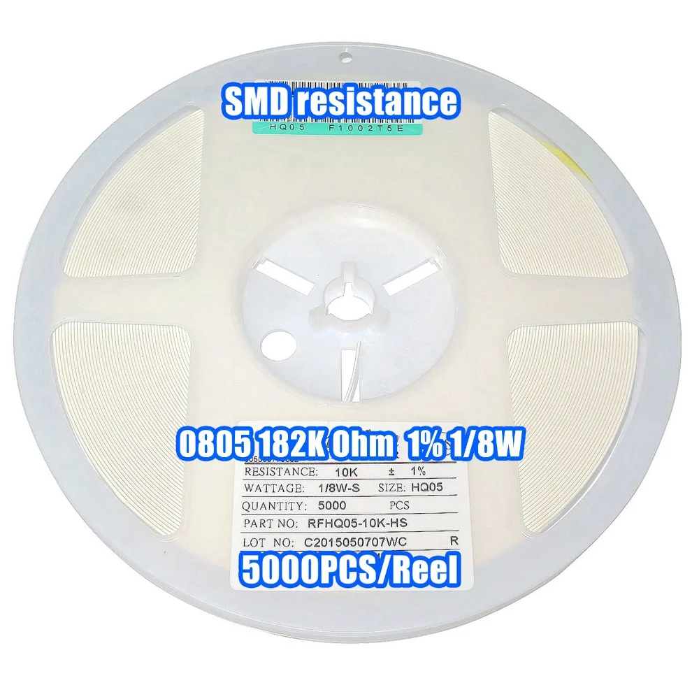 1 Reel 0805 182K 182K Ohm 1% 1/8W SMD Resistance 5000PCS/Reel