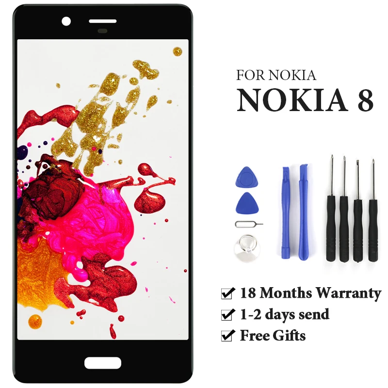 Класс для Nokia 8 ЖК-дисплей с сенсорным экраном сборка замена без битых пикселей Мобильный телефон LCD для Nokia 8 экран
Класс для Nokia 8 ЖК-дисплей с сенсорным экраном сборка замена без битых пикселей Мобильный телефон LCD для Nokia 8 экран