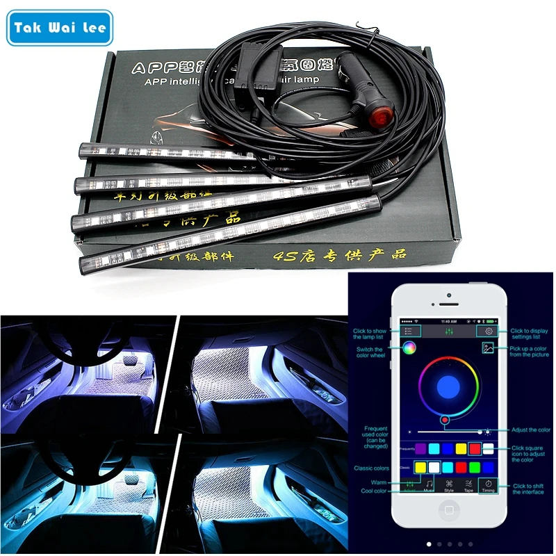 Tak Wai Lee 4X Cell Phone APP Control LED Atmosphere RGB Strip Light Car Music 16 Million Colors Acoustic Source Interior Lamp
Tak Wai Lee 4X Cell Phone APP Control LED Atmosphere RGB Strip Light Car Music 16 Million Colors Acoustic Source Interior Lamp