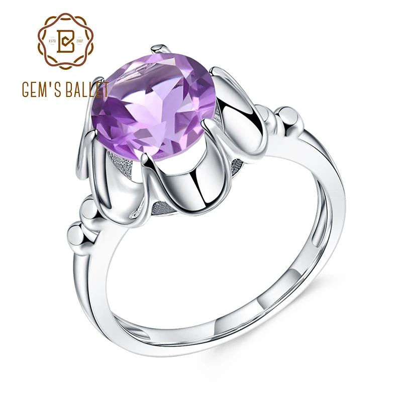 GEM'S BALLET 2.66Ct Natural Amethyst Finger Ring For Women 925 Sterling Silver Gemstone Engagement Rings Fine Jewelry
GEM'S BALLET 2.66Ct Natural Amethyst Finger Ring For Women 925 Sterling Silver Gemstone Engagement Rings Fine Jewelry