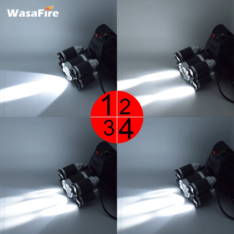 Super Bright 8000 Lumen 5 LEDs Head Lamp 1* T6 + 4* XPE Rechargeable Headlamp 4 Modes 18650 Headlight Camping Forehead Flaslight
Super Bright 8000 Lumen 5 LEDs Head Lamp 1* T6 + 4* XPE Rechargeable Headlamp 4 Modes 18650 Headlight Camping Forehead Flaslight