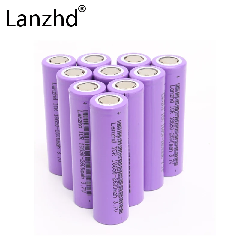 

10PCS Rechargeable Batteries 18650 Li-ion 3.7v Batteries lithium ICR 26F Battery for Led Flashlights 2600MAH Capacity