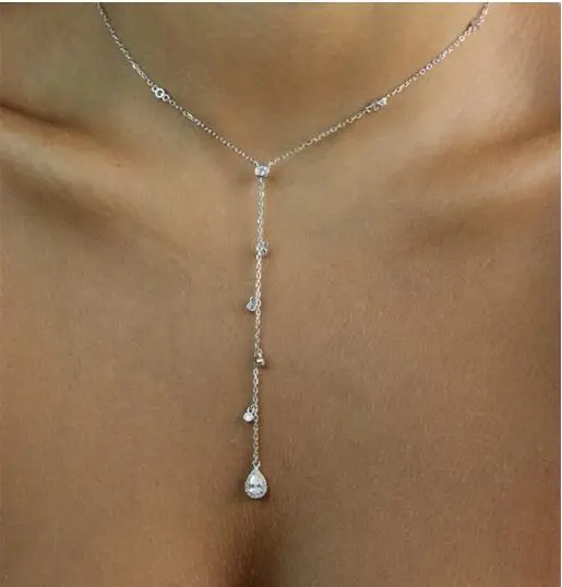 colorful cz tear drop cz charm Simple Y Style Chain Long Necklaces & Pendant Rose Gold Color Lariat sexy Chain Jewelry For Women
colorful cz tear drop cz charm Simple Y Style Chain Long Necklaces & Pendant Rose Gold Color Lariat sexy Chain Jewelry For Women