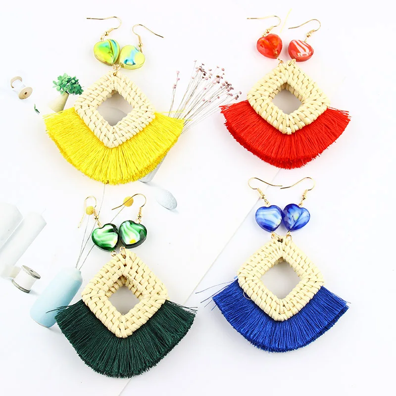 GLHGJP Trendy Rattan Knitting Tassel Earring Elegant Geometric National Drop Crystal Earings Fashion Jewelry Aretes De Mujer
GLHGJP Trendy Rattan Knitting Tassel Earring Elegant Geometric National Drop Crystal Earings Fashion Jewelry Aretes De Mujer