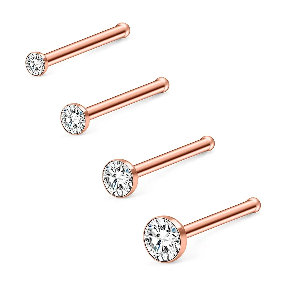 JFORYOU 18G 1.5mm 2mm 2.5mm 3mm Jeweled Clear CZ Nose Bone Studs Rings Pin Piercing Jewelry 4PCS
JFORYOU 18G 1.5mm 2mm 2.5mm 3mm Jeweled Clear CZ Nose Bone Studs Rings Pin Piercing Jewelry 4PCS