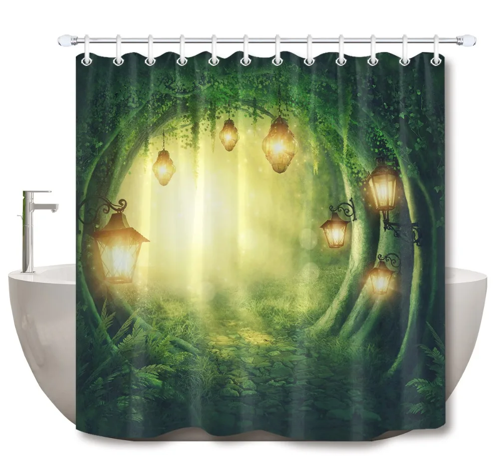 LB Street Light And Green Road in a Magic Dark Forest Shower Curtains Bathroom Curtain Fairy Waterproof Fabric For Bathtub Decor
LB Street Light And Green Road in a Magic Dark Forest Shower Curtains Bathroom Curtain Fairy Waterproof Fabric For Bathtub Decor