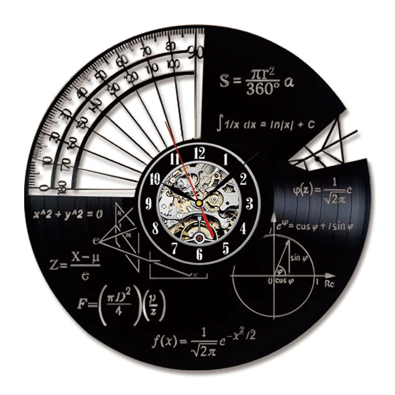 Настенные часы Klok Math Theme дизайнерские декоративные виниловые в стиле ретро Lp Cd