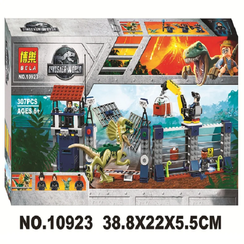 Bela 10923 Legoings динозавр Юрского периода рисунок блоки Dilophosaurus Outpost атака