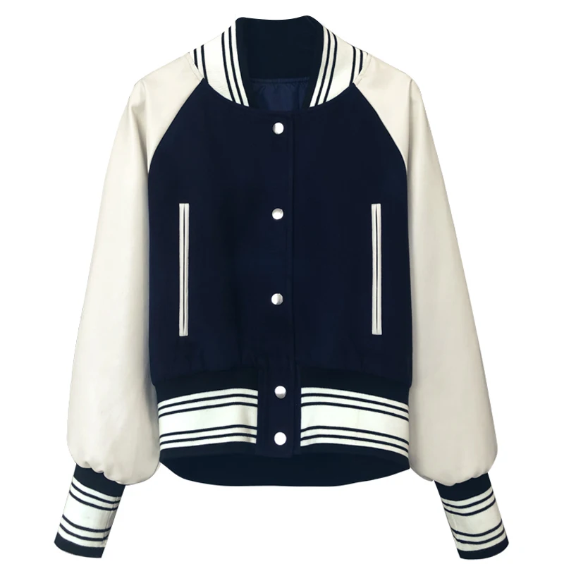 The new women's spring and autumn baseball clothes loose short paragraph Korean fashion single-breasted navy blue jacket JQ231
The new women's spring and autumn baseball clothes loose short paragraph Korean fashion single-breasted navy blue jacket JQ231