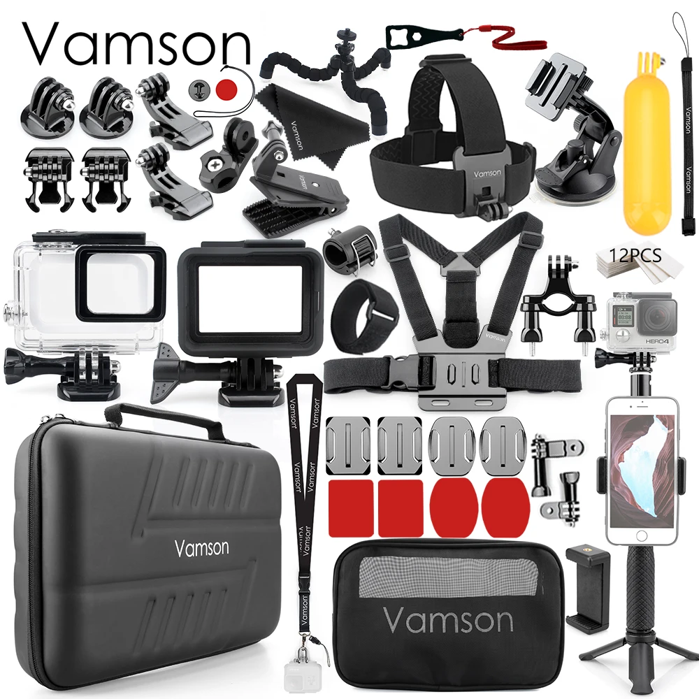 Vamson для Gopro аксессуары набор для go pro hero 7 6 5 черный аксессуары для камеры водонепроницаемый защитный корпус чехол VS73
Vamson для Gopro аксессуары набор для go pro hero 7 6 5 черный аксессуары для камеры водонепроницаемый защитный корпус чехол VS73