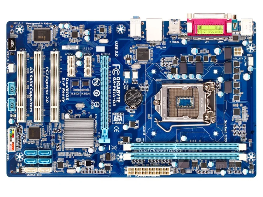 Free shipping original motherboard for Gigabyte GA-P61A-D3 LGA 1155 DDR3 for I3 I5 I7 32NM P61A-D3 32GB H61 desktop motherboard
Free shipping original motherboard for Gigabyte GA-P61A-D3 LGA 1155 DDR3 for I3 I5 I7 32NM P61A-D3 32GB H61 desktop motherboard