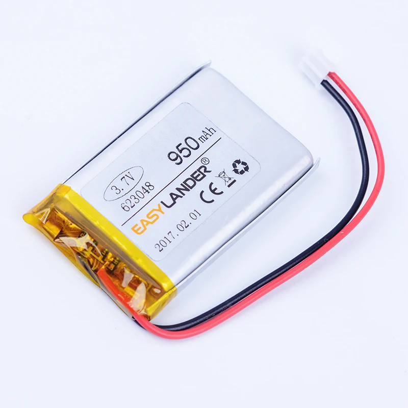 

623048 3.7V 950mAh Lithium li Polymer Li-ion Rechargeable Battery For Bluetooth speaker Traffic recorder toys mp3 mp4 GPS plug