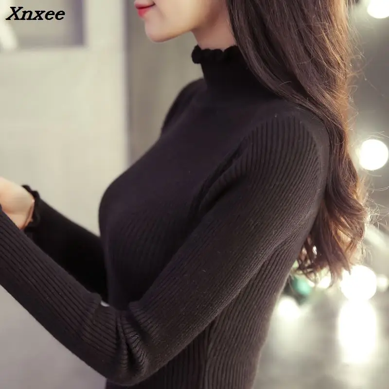 Semi solid female short slim turtleneck sweater thickened turtleneck sweaters autumn ladies tight long sleeved shirt Xnxee
Semi solid female short slim turtleneck sweater thickened turtleneck sweaters autumn ladies tight long sleeved shirt Xnxee