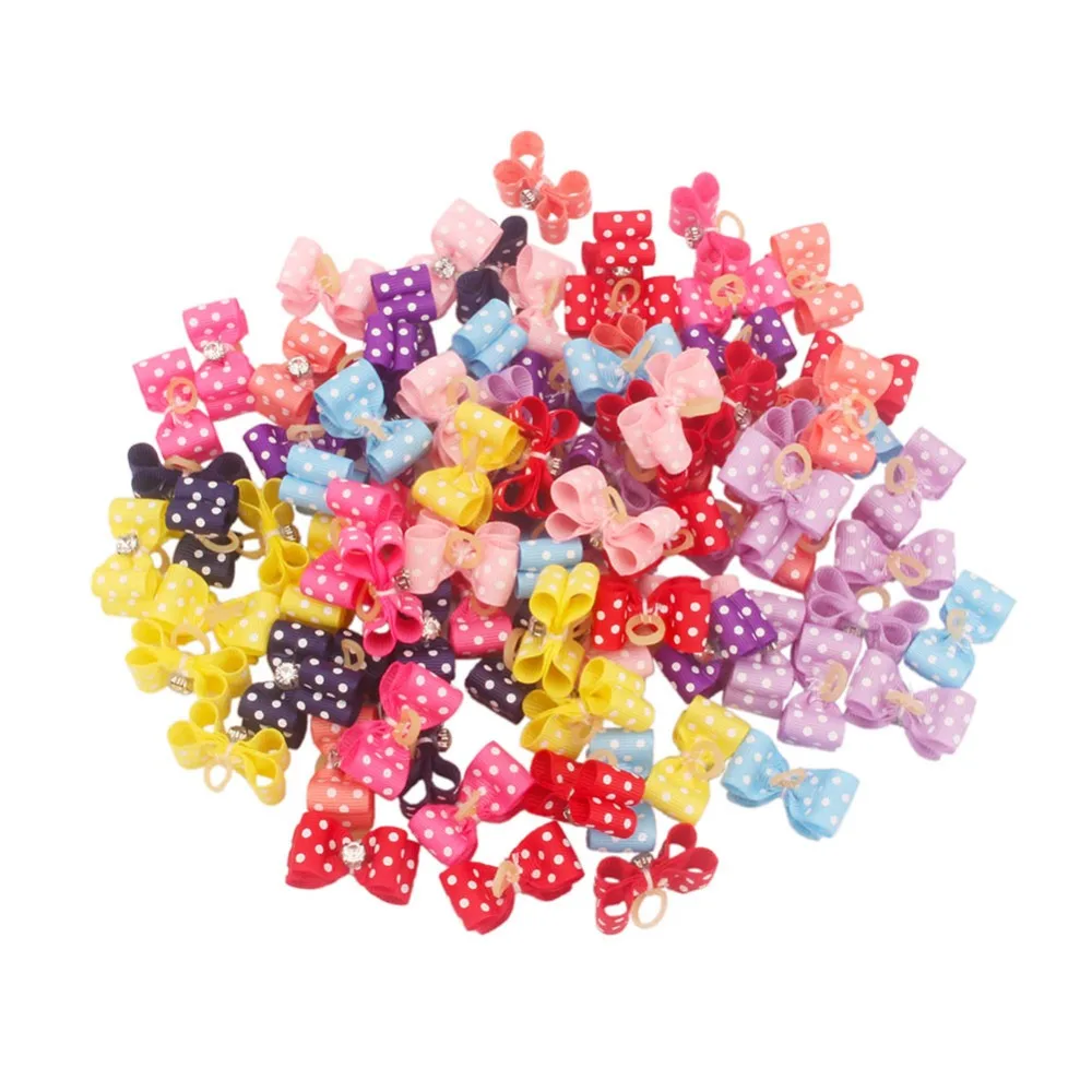 20/50pcs Wholesale Dogs Bows Cute Polka Dots Bowknot with Rubber Bands Hair Accessories for Small Dog Grooming noeud pour chien
20/50pcs Wholesale Dogs Bows Cute Polka Dots Bowknot with Rubber Bands Hair Accessories for Small Dog Grooming noeud pour chien
