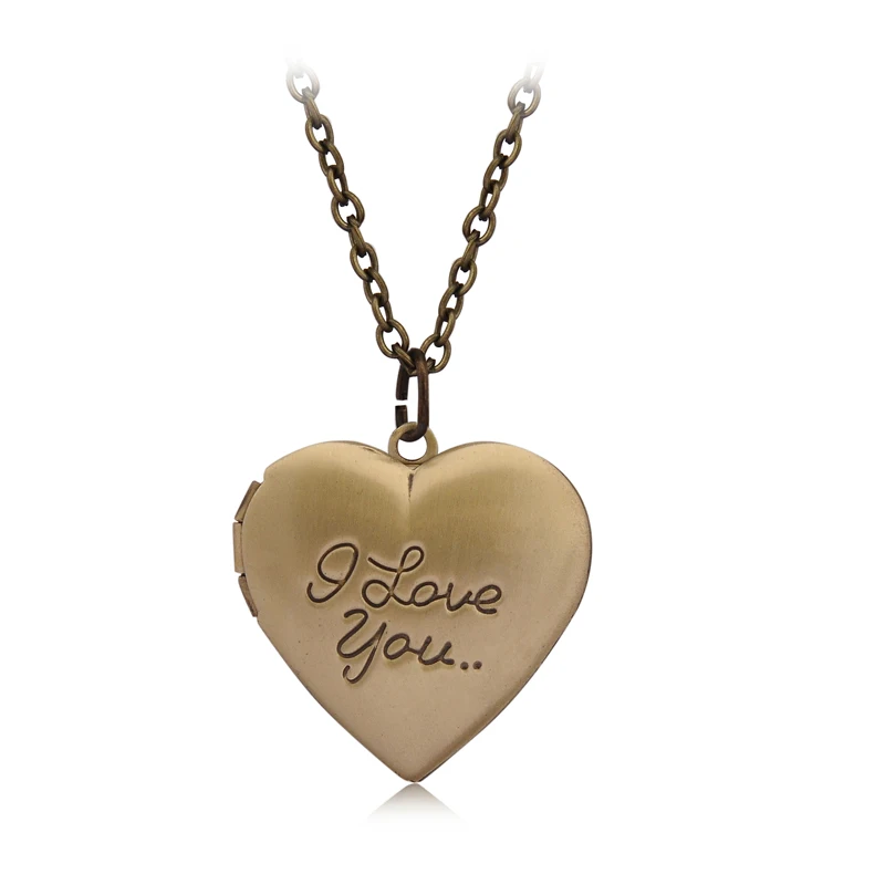 "I love you" Heart Locket Pendant Necklace Women Men Lovers Vintage Brass Photo Frame Box Choker Necklaces Fashion Love Jewelry
"I love you" Heart Locket Pendant Necklace Women Men Lovers Vintage Brass Photo Frame Box Choker Necklaces Fashion Love Jewelry