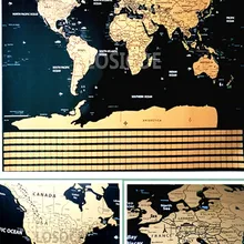 Большой размер Карта мира скретч стена Делюкс издание карта со