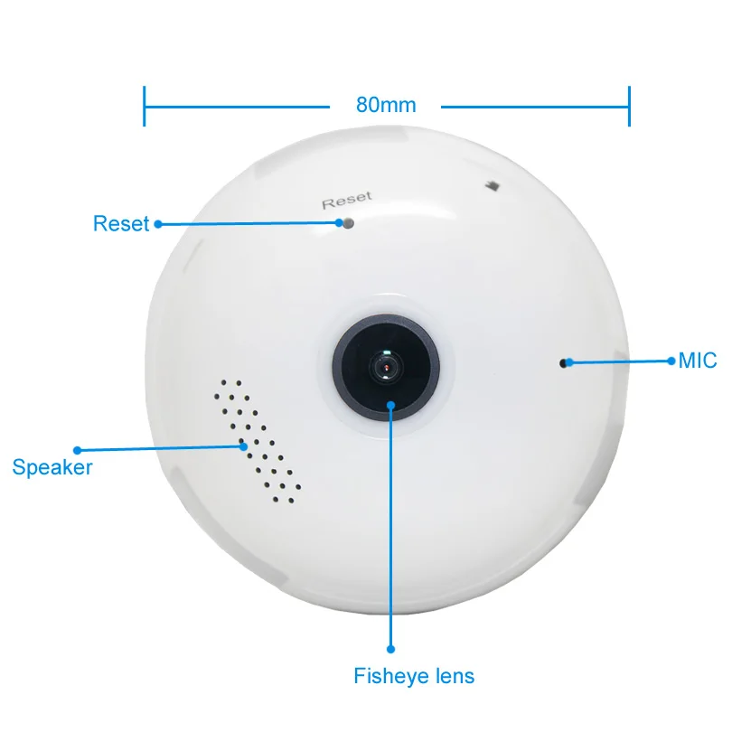 Лампочка Беспроводная ip камера наблюдения HD 960 P P2P рыбий глаз 360 градусов