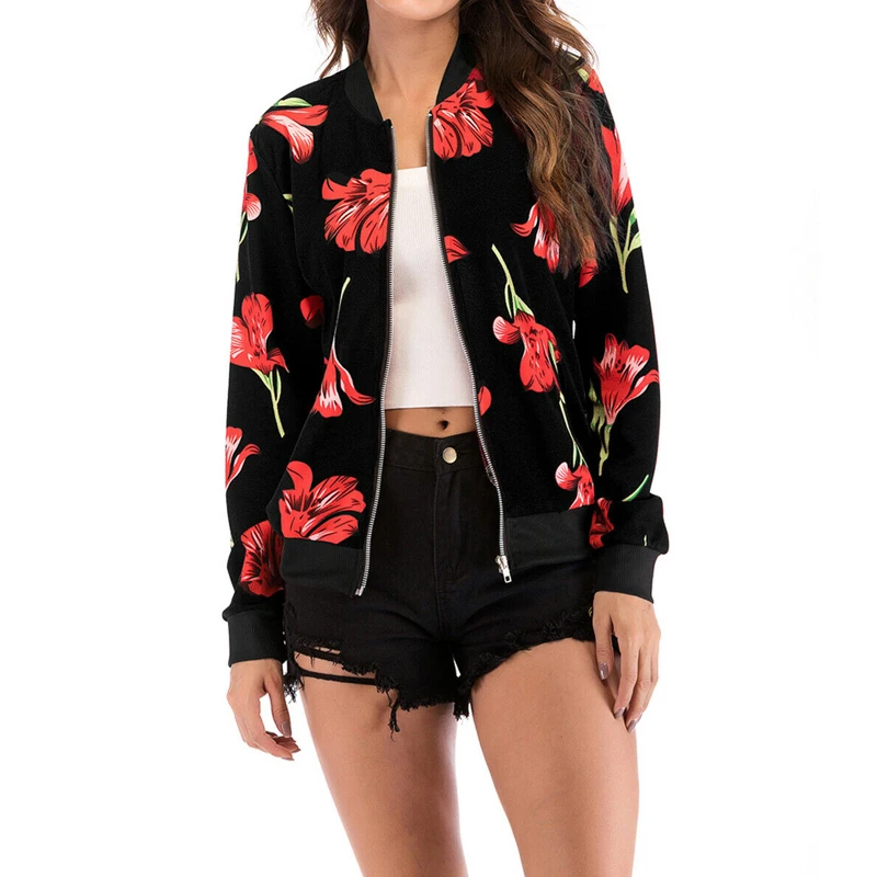 2019 Outerwear & Coats Jackets Womens Ladies Retro Floral Zipper Up Bomber Outwear Casual Coats And Jackets Women Flying Crane
2019 Outerwear & Coats Jackets Womens Ladies Retro Floral Zipper Up Bomber Outwear Casual Coats And Jackets Women Flying Crane