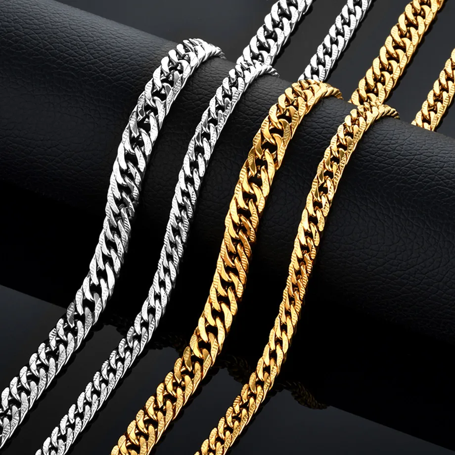 Curb Cuban Mens Necklace Chain Silver color Gold Stainless Steel Necklaces for Men Hip Hop Fashion Jewelry 6/9mm T1334
Curb Cuban Mens Necklace Chain Silver color Gold Stainless Steel Necklaces for Men Hip Hop Fashion Jewelry 6/9mm T1334