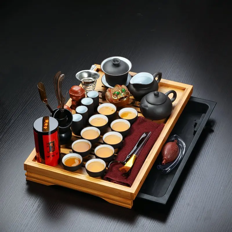 2019 Hot Sale 32 Pieces Drinkware Chinese Yixing Clay Gaiwan Kung Fu Solid Wood Tea Tray Set Ceramic Pot Cup Porcelain Gift
2019 Hot Sale 32 Pieces Drinkware Chinese Yixing Clay Gaiwan Kung Fu Solid Wood Tea Tray Set Ceramic Pot Cup Porcelain Gift