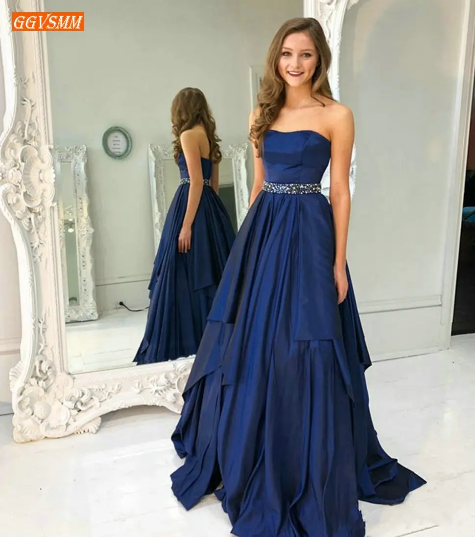 Fashion Navy Blue Long evening dresses A Line Strapless Beading Belt Evening Gowns Taffeta Sexy Women Party Dress Formal Pageant
Fashion Navy Blue Long evening dresses A Line Strapless Beading Belt Evening Gowns Taffeta Sexy Women Party Dress Formal Pageant