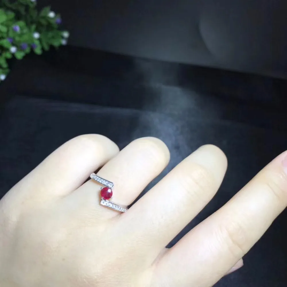 Uloveido натуральный рубин кольцо для свадьбы 925 пробы серебро 4*4 мм