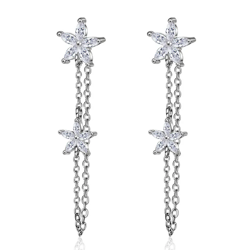 High quality shiny cz zircon flower star female 925 sterling silver ladies long stud earrings jewelry gift wholesale women girl
High quality shiny cz zircon flower star female 925 sterling silver ladies long stud earrings jewelry gift wholesale women girl