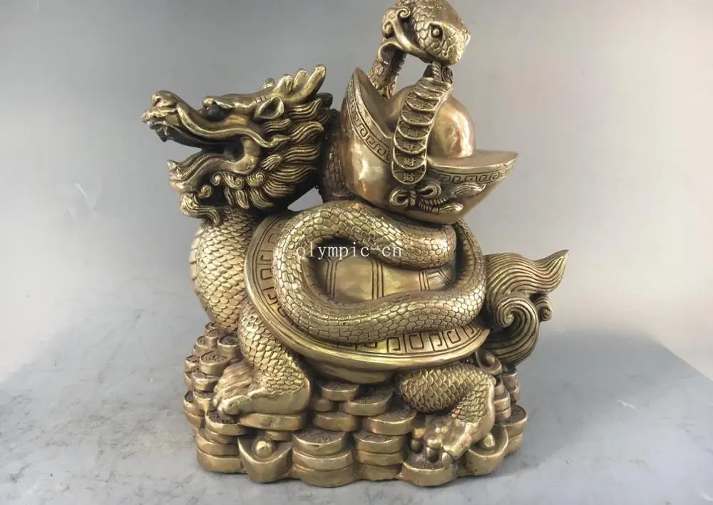 11 дюймов, латунная скульптура home fengshui благоприятное животное, дракон, черепаха, сокровище, змея
11 дюймов, латунная скульптура home fengshui благоприятное животное, дракон, черепаха, сокровище, змея