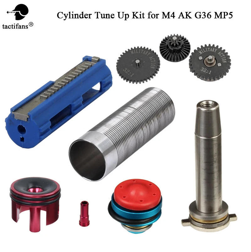 Tune-Up Kit For M4/MP5 V.2 G36/AK V3 Airsoft 32:1 High Speed Gear 14 Half Tooth Piston Cylinder Piston Spring Guide Nozzle
Tune-Up Kit For M4/MP5 V.2 G36/AK V3 Airsoft 32:1 High Speed Gear 14 Half Tooth Piston Cylinder Piston Spring Guide Nozzle