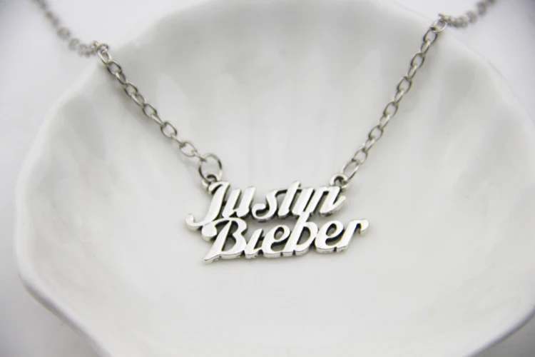 Fashion Jewelry Antique Silver Plated Charm Justin Bieber Necklace For Men And Women
Fashion Jewelry Antique Silver Plated Charm Justin Bieber Necklace For Men And Women