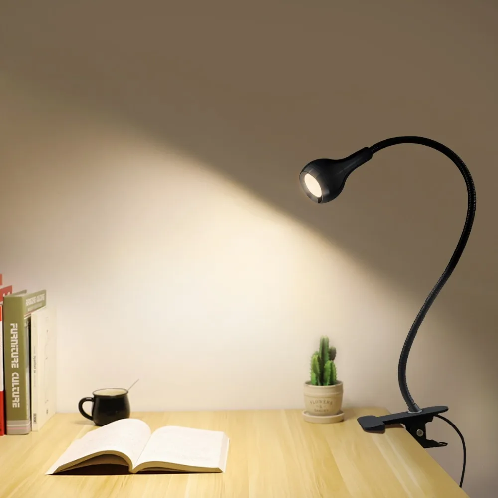 Светодиодный usb светильник с зажимом 1 Вт гибкий светодиодный для чтения лампа