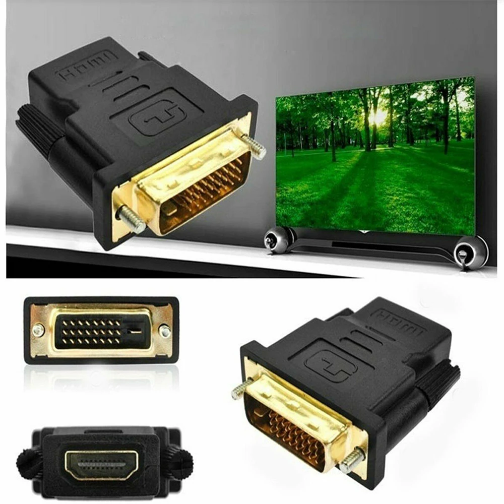 DVI 24+1 To HDMI-compatible Adapter Cables 24k Gold Plated Plug Male To Female DVI Converter 1080P For HDTV Projector Monitor
DVI 24+1 To HDMI-compatible Adapter Cables 24k Gold Plated Plug Male To Female DVI Converter 1080P For HDTV Projector Monitor