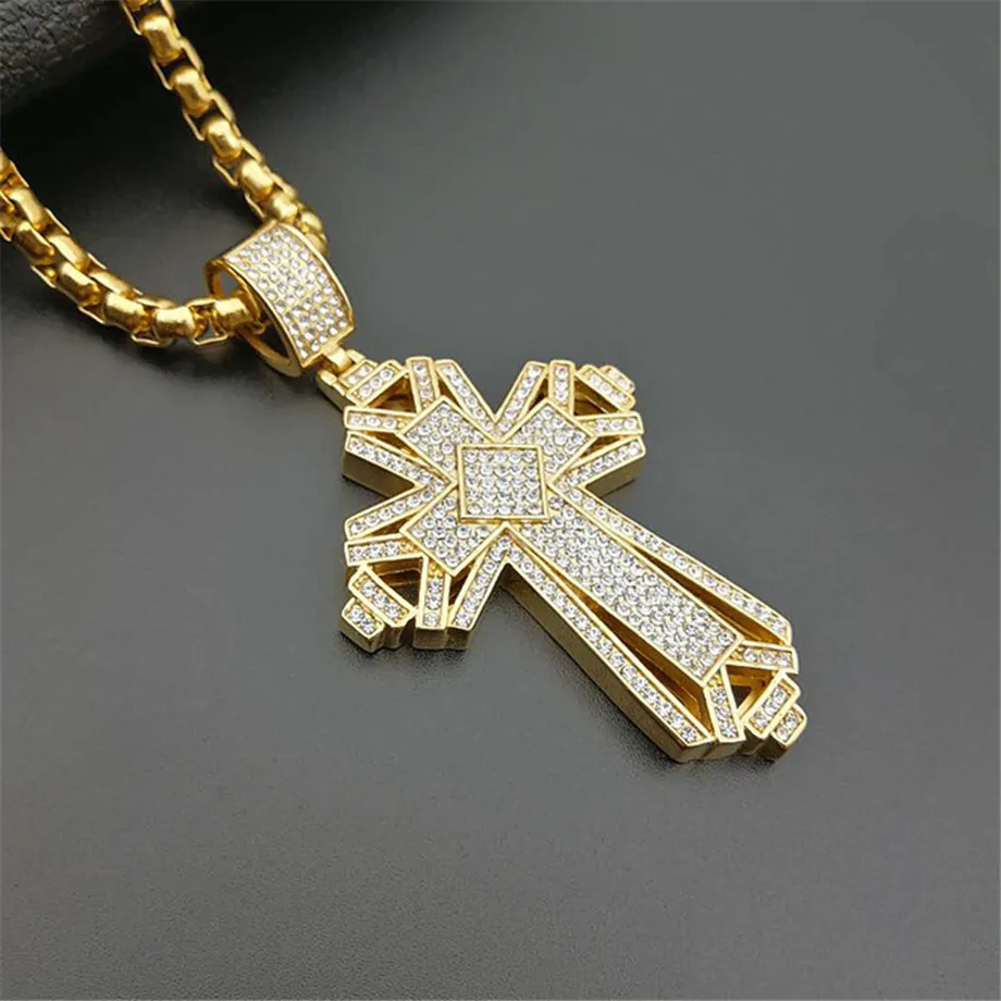 2019 Newest Iced Out Stainless Steel Big Cross Pendant Necklace for Men Gold Color Christian Cruzar Necklace Religious Jewelry
2019 Newest Iced Out Stainless Steel Big Cross Pendant Necklace for Men Gold Color Christian Cruzar Necklace Religious Jewelry