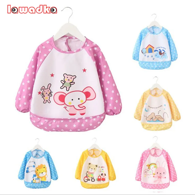 Детский нагрудник с длинным рукавом водонепроницаемый рисунком|baby bibs|bib waterproofbaby