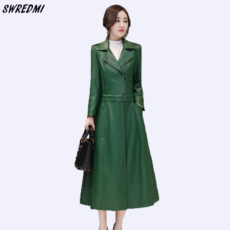 SWREDMI Autumn And Winter Women Leather Trench X-Long Leather Clothing Female Plus Size S-3XL Office Lady Leather Coat Casaco
SWREDMI Autumn And Winter Women Leather Trench X-Long Leather Clothing Female Plus Size S-3XL Office Lady Leather Coat Casaco