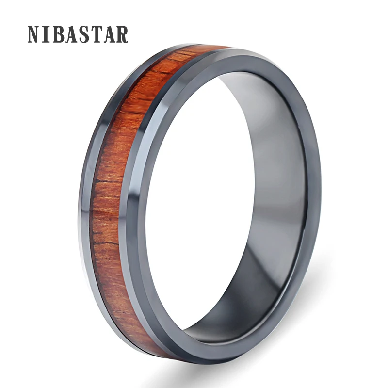 Фото Мужские керамические кольца в стиле ретро ширина 6 мм|ring for|black ceramic ringceramic ring |