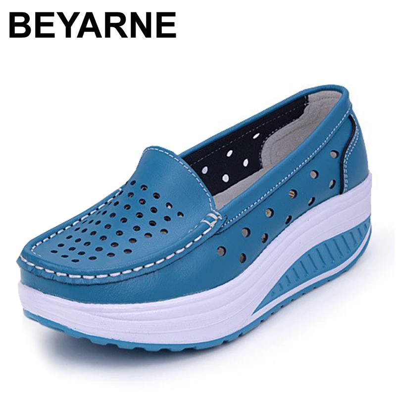 BEYARNE Nurse shoes summer white genuine leather platform plus size wedges shoes women mesh Hole working shoes
BEYARNE Nurse shoes summer white genuine leather platform plus size wedges shoes women mesh Hole working shoes