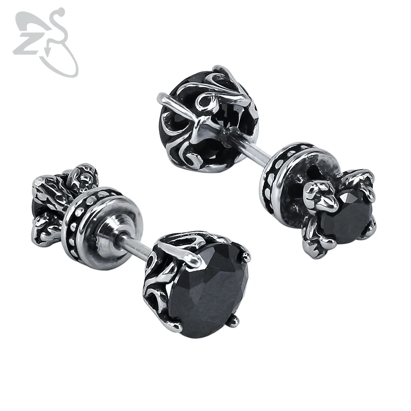 ZS Men's Black Zirconia Stud Earrings Stainless Steel Punk Jewelry Accessories for Women Men Vintage Hip Hop Ear Stud Jewellry
ZS Men's Black Zirconia Stud Earrings Stainless Steel Punk Jewelry Accessories for Women Men Vintage Hip Hop Ear Stud Jewellry