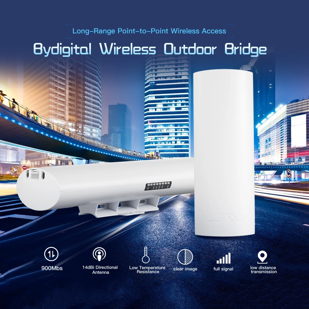 Wireless Outdoor CPEBridge 900Mbps 5.8G 14dBi Directional Antenna Long-Range Point-to-Point Wireless Access(A+B)
Wireless Outdoor CPEBridge 900Mbps 5.8G 14dBi Directional Antenna Long-Range Point-to-Point Wireless Access(A+B)
