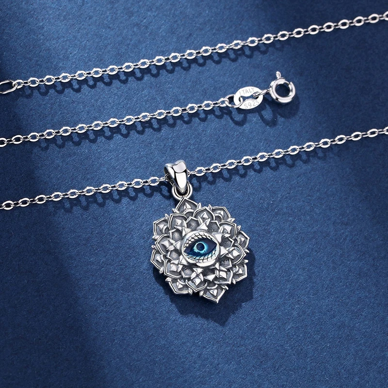 Eudora Authentic 925 Sterling Silver Evil Eye Pendant Necklace Vintage Retro Fashion Jewelry for Women Men Party Accessories
Eudora Authentic 925 Sterling Silver Evil Eye Pendant Necklace Vintage Retro Fashion Jewelry for Women Men Party Accessories