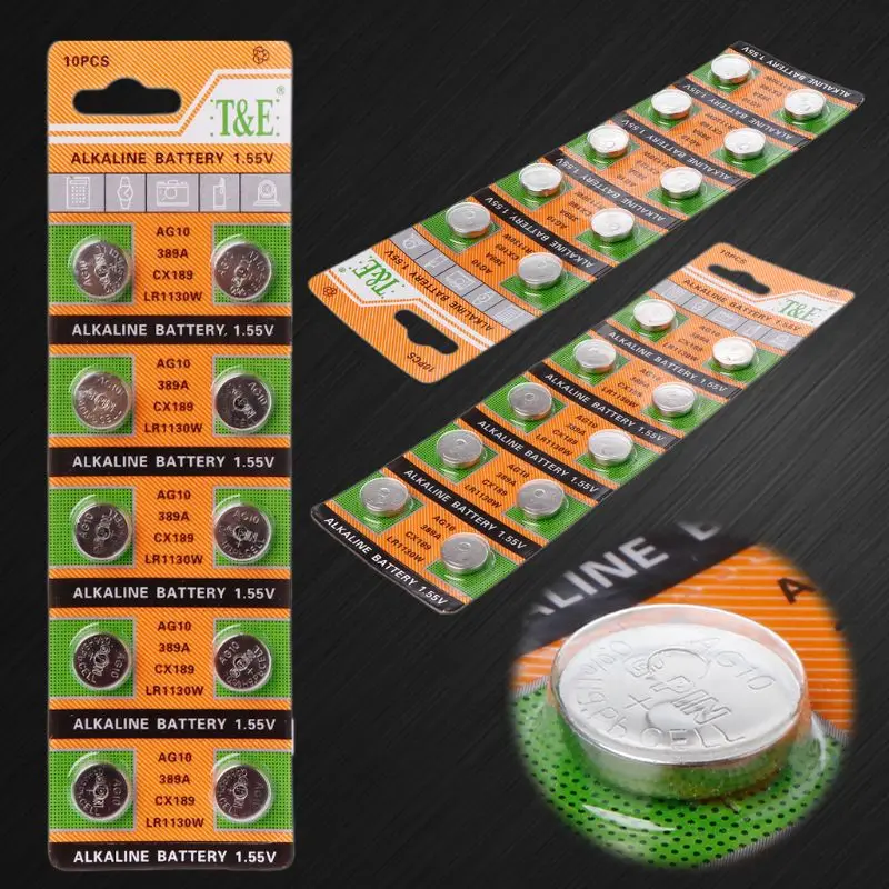 10PCS Button Coin Cell Battery AG10 1.5V Watch Batteries SR54 389 189 LR1130 SR1130 Toys Control Remote
10PCS Button Coin Cell Battery AG10 1.5V Watch Batteries SR54 389 189 LR1130 SR1130 Toys Control Remote