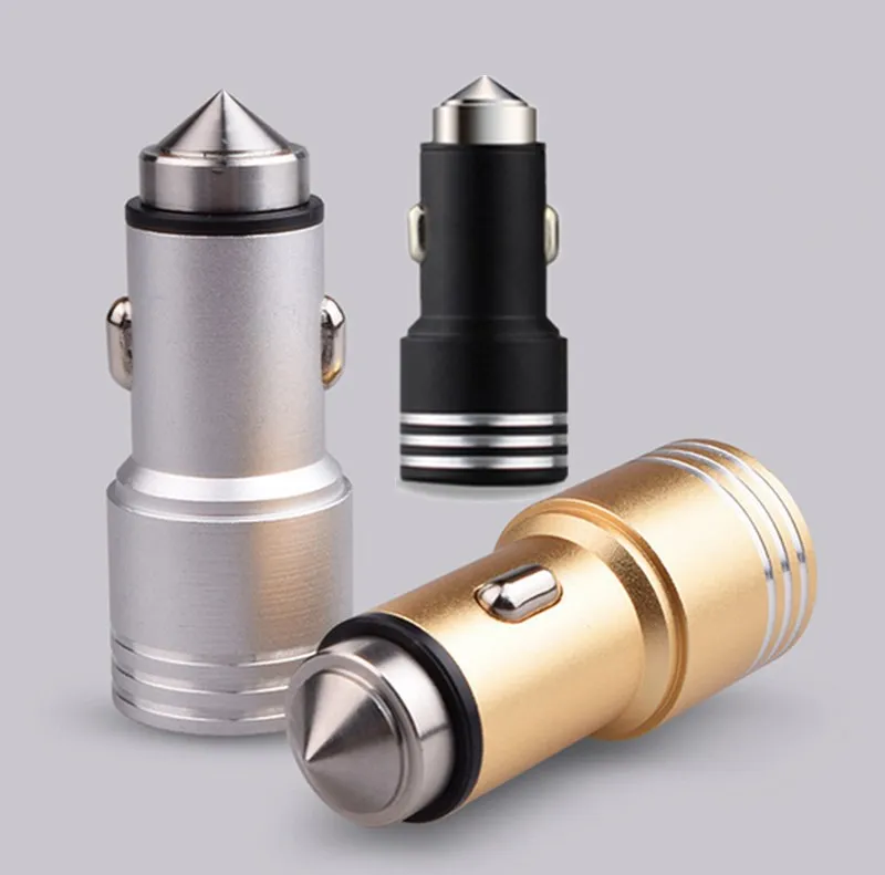 New Arrival Universal Car Charger 2.1A+1A Dual USB Matte Metal Emergency Safety Hammer Charger Adapter
New Arrival Universal Car Charger 2.1A+1A Dual USB Matte Metal Emergency Safety Hammer Charger Adapter