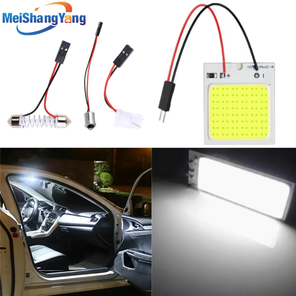 High Quality COB LED Panel Light Super White Car Reading Map Lamp Auto Dome Interior Bulb with T10 Adapter Festoon Base 12V DC
High Quality COB LED Panel Light Super White Car Reading Map Lamp Auto Dome Interior Bulb with T10 Adapter Festoon Base 12V DC