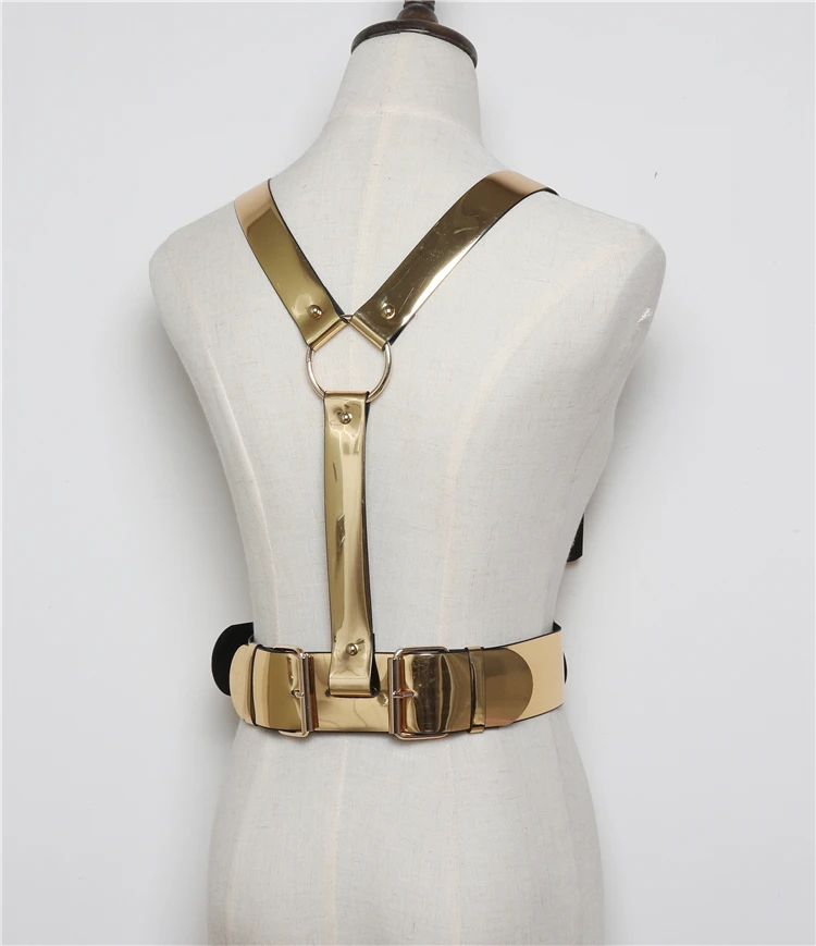 Women sexy gold Leather Harness Gothic Wide Belt O-Ring Body Bondage Fetish Waist Belt Suspender Straps Braces accessories
Women sexy gold Leather Harness Gothic Wide Belt O-Ring Body Bondage Fetish Waist Belt Suspender Straps Braces accessories
