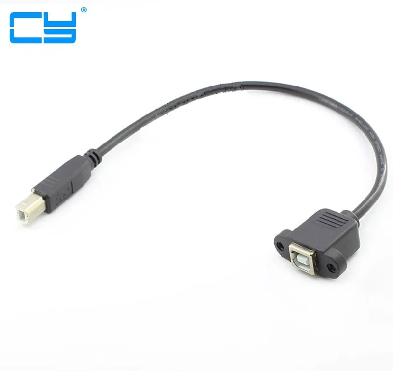 

USB 2,0 Tipo B Macho para Femea M/F cabo de EXTENSAO de Mountain Em Painel Para Impressora Cabo de Data Cabo 30 CM com furo do